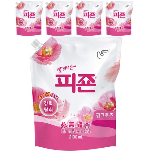피죤 레귤러 핑크로즈, 2100ml, 5개