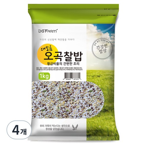대구농산 황금비율의 간편한 조리 국내산 오곡찰밥, 1kg, 4개