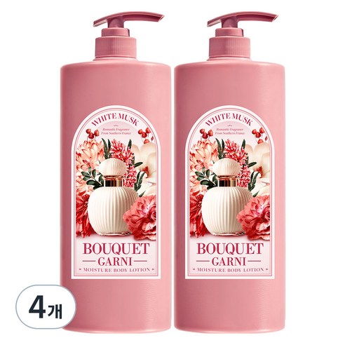 부케가르니 모이스처 바디로션 화이트머스크향, 1.5L, 4개