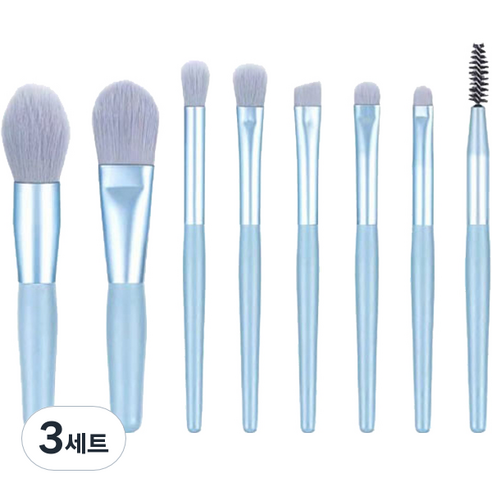 더벨라 블러셔 메이크업 브러쉬 8종 세트, 블루, 3세트