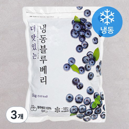 더맛있는 칠레산 블루베리 (냉동), 1kg, 3개