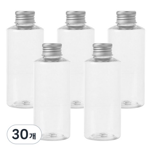 병도매닷컴 AC150 투명 음료용기 알루미늄 실버캡, 150ml, 30개