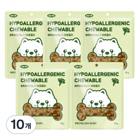 비토 반려동물 하이포알러제닉 츄어블, 브로콜리맛, 30g, 10개