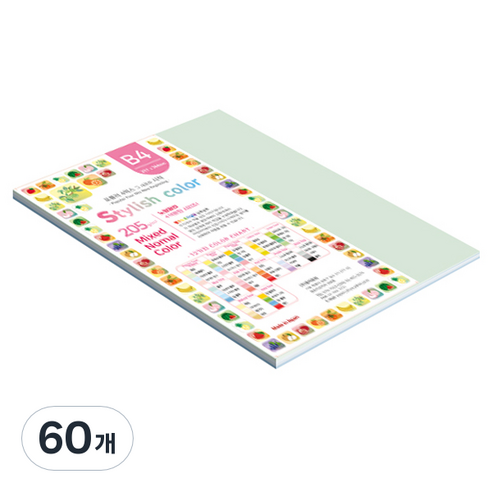 종이문화 SN 스타일리쉬 노멀 두꺼운 혼합색지 205g 06 Blue Tone, 60개