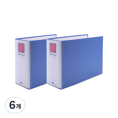 희망사무포인트 2공 파이프 바인더 A4 9X8 군 Br4987E, 하늘색, 6개