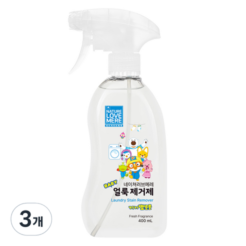 네이쳐러브메레 뽀로로 울트라 젤 용기형 얼룩제거제, 400ml, 3개