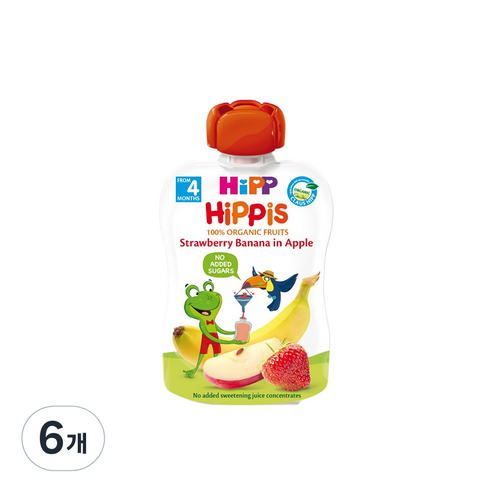 힙 스트로베리바나나 인 애플 이유식, 스트로베리 + 바나나 + 애플 혼합맛, 100g, 6개