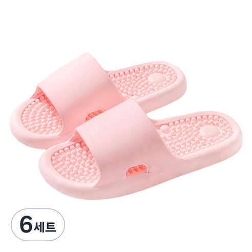 언헤브 뉴 컬러 지압 슬리퍼 240, 01 핑크, 6세트