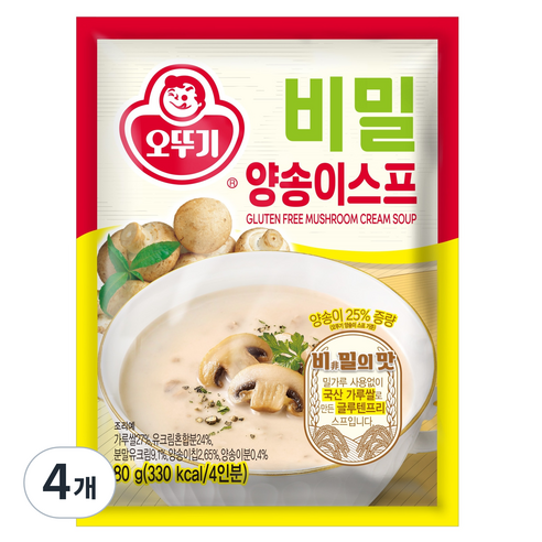 오뚜기 비밀 양송이 스프, 4개, 80g