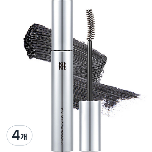 머지 마이크로 픽싱 볼륨 컬링 마스카라 9ml, MM2 블랙, 4개