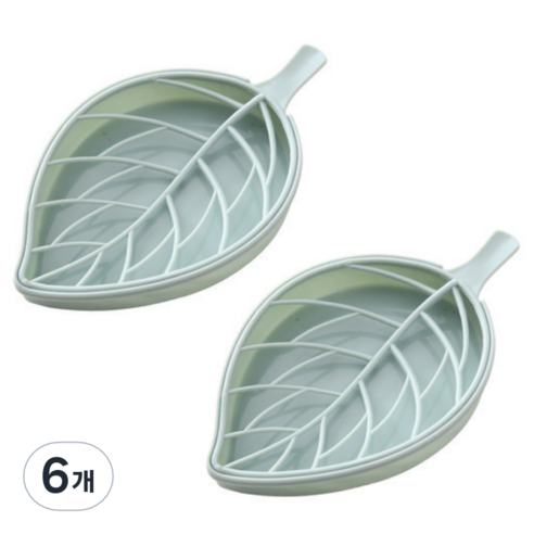 하이엉클 파스텔 나뭇잎 비누 받침대, 블루, 6개