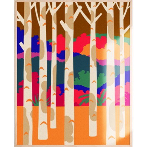 아트조이 물감 2배 DIY 명화그리기 40 x 50 cm, 황금빛 자작나무 숲 골드펄, 1개