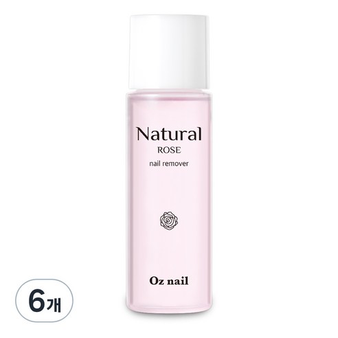오즈네일 내추럴 네일리무버 로즈, 6개, 100ml