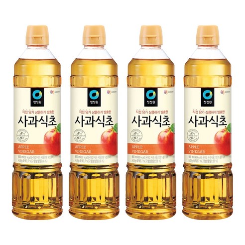 청정원 사과식초, 900ml, 4개
