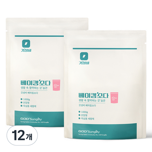 갓성비 베이킹 소다 다목적 세제 리필형, 1kg, 12개