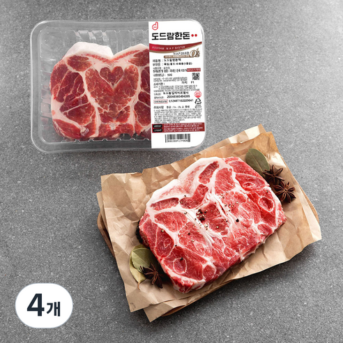 도드람 한돈 1등급 목심 보쌈용 (냉장), 500g, 4개