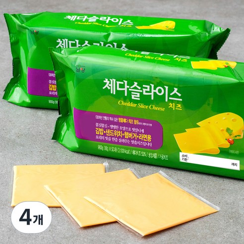 남양유업 드빈치 체다 슬라이스 치즈, 18g, 50개입, 4개