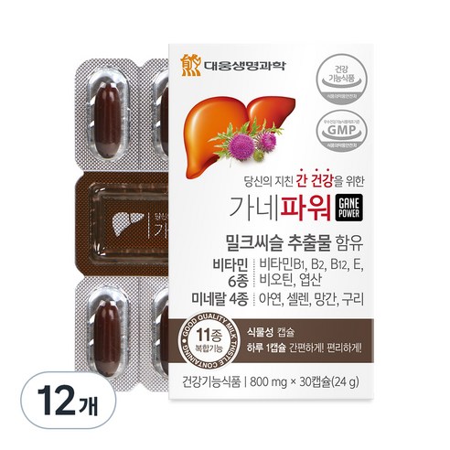 대웅생명과학 가네파워 밀크시슬, 30정, 12개
