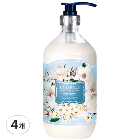 부케가르니 딥퍼퓸 트리트먼트 베이비파우더, 1000ml, 4개