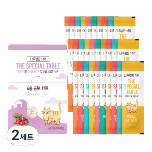 더특별한식탁 고양이 스틱 10g, 6종, 2세트