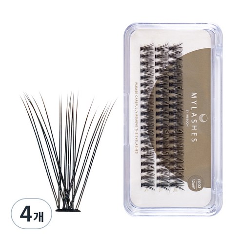 더분 부분 속눈썹 FR-03 12mm, 혼합색상, 4개