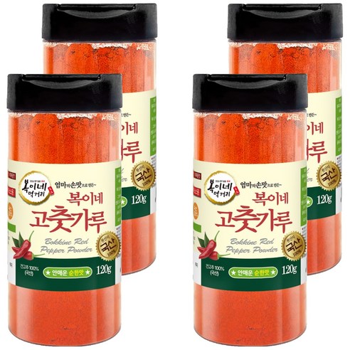 복이네먹거리 국산 고춧가루 안매운 순한맛 어린이 떡볶이소스용, 120g, 4개