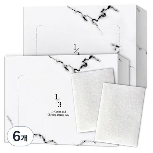 크리스마 1/3 화장솜, 160개입, 6개