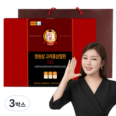 정원삼 고려홍삼절편365 + 쇼핑백, 10회분, 20g, 3박스