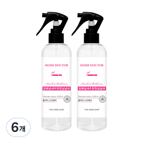 홈닥터 담배냄새 앤 화장실냄새 스프레이 섬유탈취제 본품, 200ml, 6개