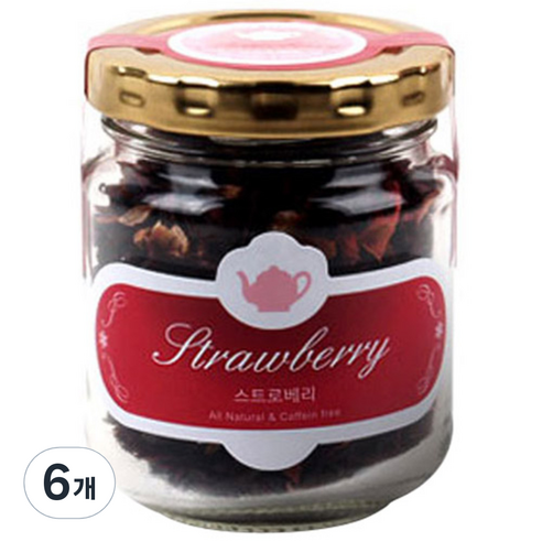 아름드레 유리병 스트로베리, 40g, 6개, 1개입