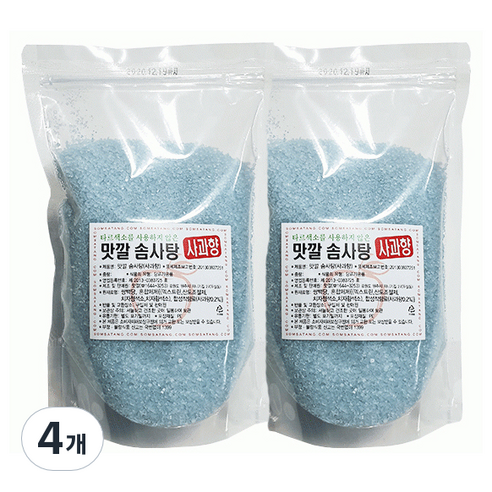 맛깔 설탕 솜사탕 전용 설탕 사과향, 500g, 4개
