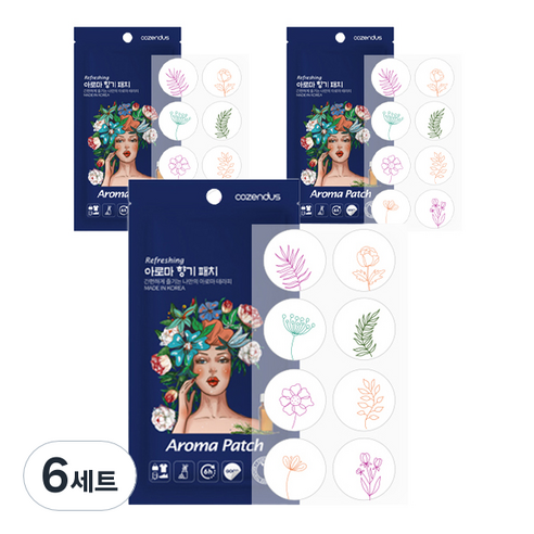 코젠더스 리프레싱 화관여인 향기패치 본품 8p 세트 랜덤발송, 0.8g, 6세트, 허브향
