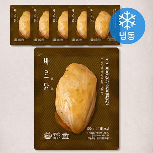 바르닭 소스 품은 닭가슴살 찜닭맛 (냉동), 100g, 6개
