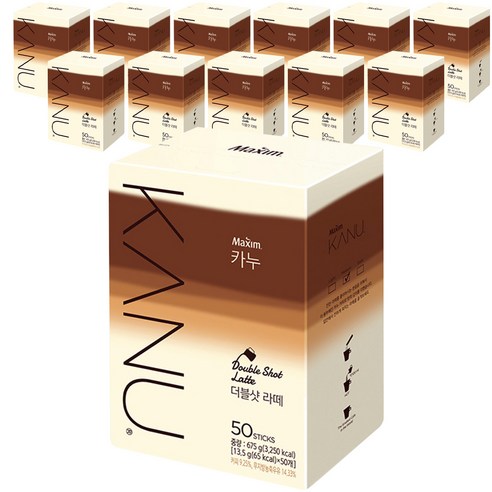 카누 동서식품 맥심카누 더블샷라떼, 50개입, 12개