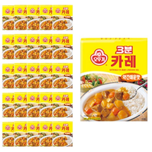 오뚜기 3분 카레 약간매운맛, 200g, 12개 
식품