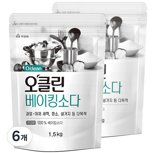 테크 베이킹소다 플러스 구연산 실내 건조 액체 세제 일반 리필, 2L, 6개 11 오클린 베이킹소다, 1.5kg, 6개