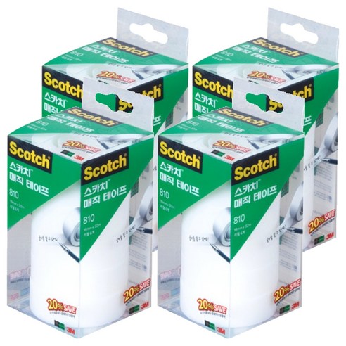 스카치 매직 셀로판 테이프 세이빙팩 810R-6 18mm X 32m, 24개