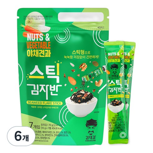 김대감 스틱 김자반 야채견과맛 7p, 70g, 6개