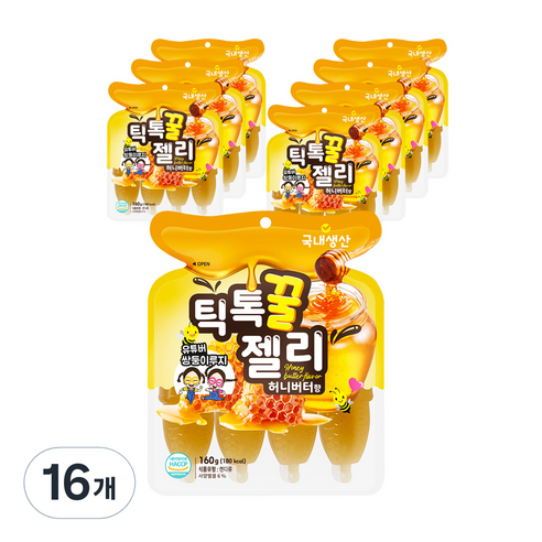 틱톡 꿀젤리 허니버터향 4p, 160g, 16개