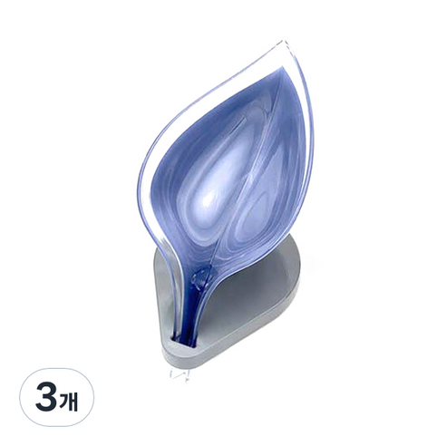 나뭇잎 비누 받침, 다크블루, 3개