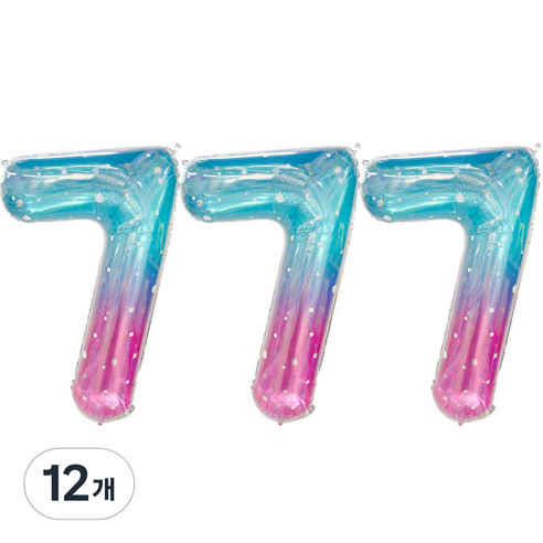 JOYPARTY 숫자은박풍선 대 오로라, 12개, 숫자 7