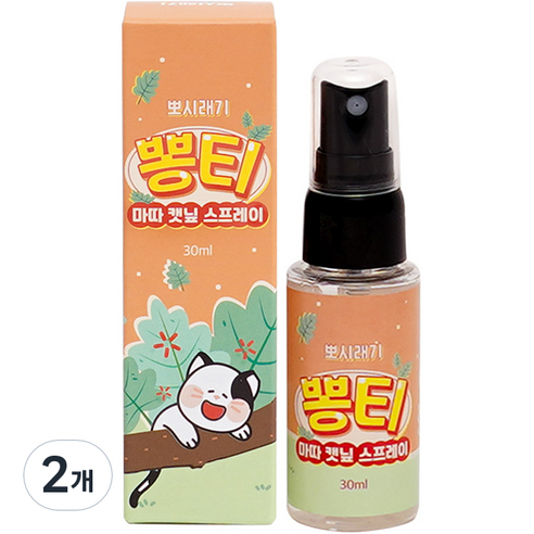 뽀시래기 고양이 뽕티 스프레이, 마따 캣닢, 30ml, 2개