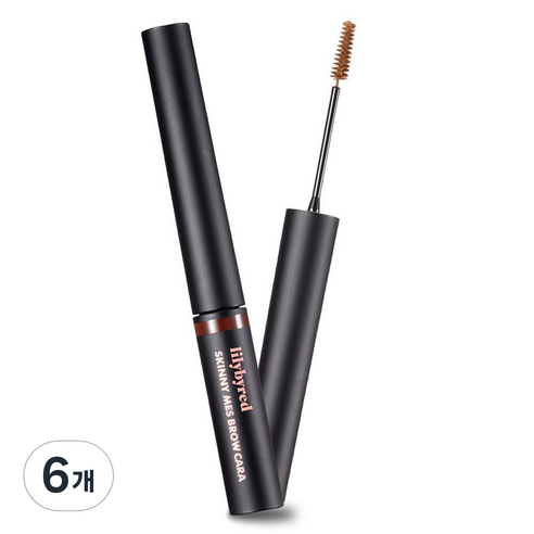 릴리바이레드 스키니 메스 브로우 눈썹 마스카라 3.5g, 02 미디엄 브라운, 6개