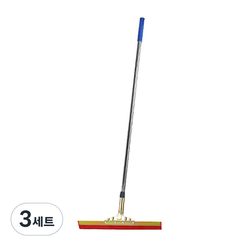 월드크린 고무밀대 레드 45cm + 스텐봉 120cm 원터치홀더 세트, 3세트