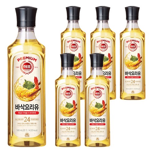 해표 바삭 요리유, 6개, 500ml