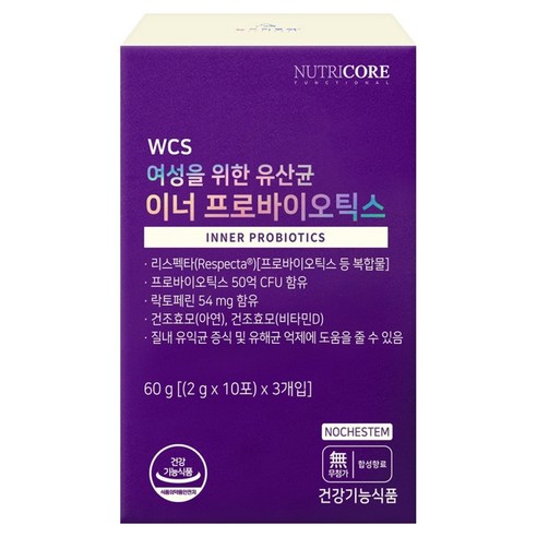 뉴트리코어 여성을 위한 유산균 이너 프로바이오틱스, 60g, 1개