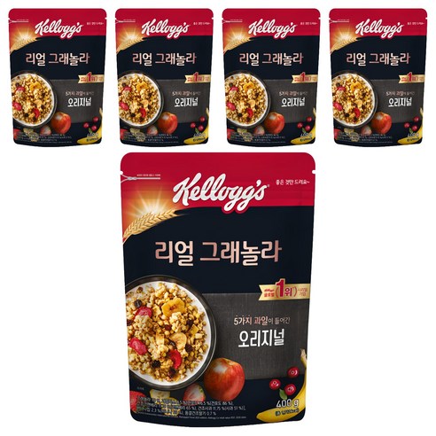 켈로그 리얼 그래놀라 오리지널 시리얼, 400g, 5개