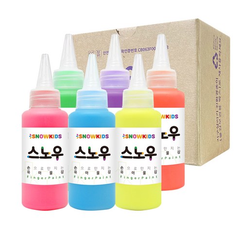 스노우키즈 스노우 유아물감 세트, 70ml, 6색