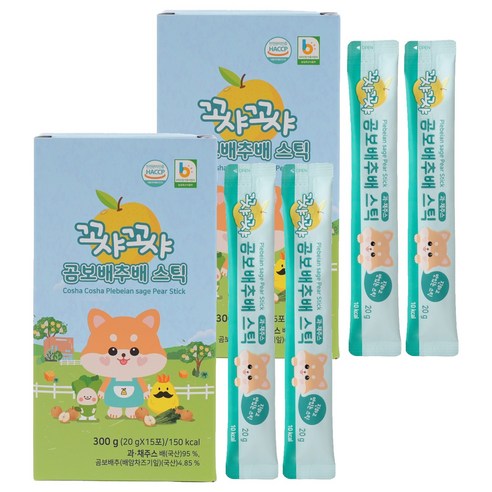 꼬샤꼬샤 곰보배추배 스틱 20g x 15p, 300g