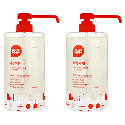 비앤비 용기형 주방세제, 1L, 2개